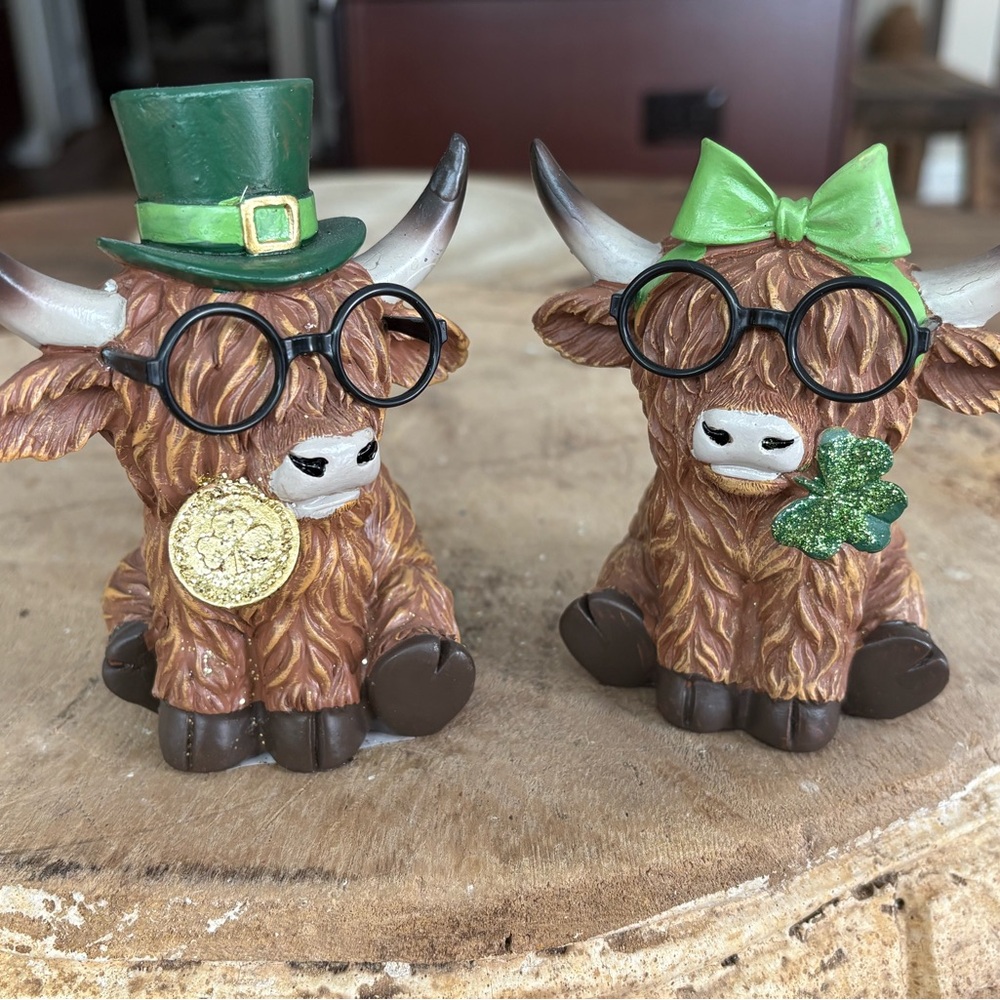 Hobby Lobby St Patrick’s Day Highland Cow Figurines